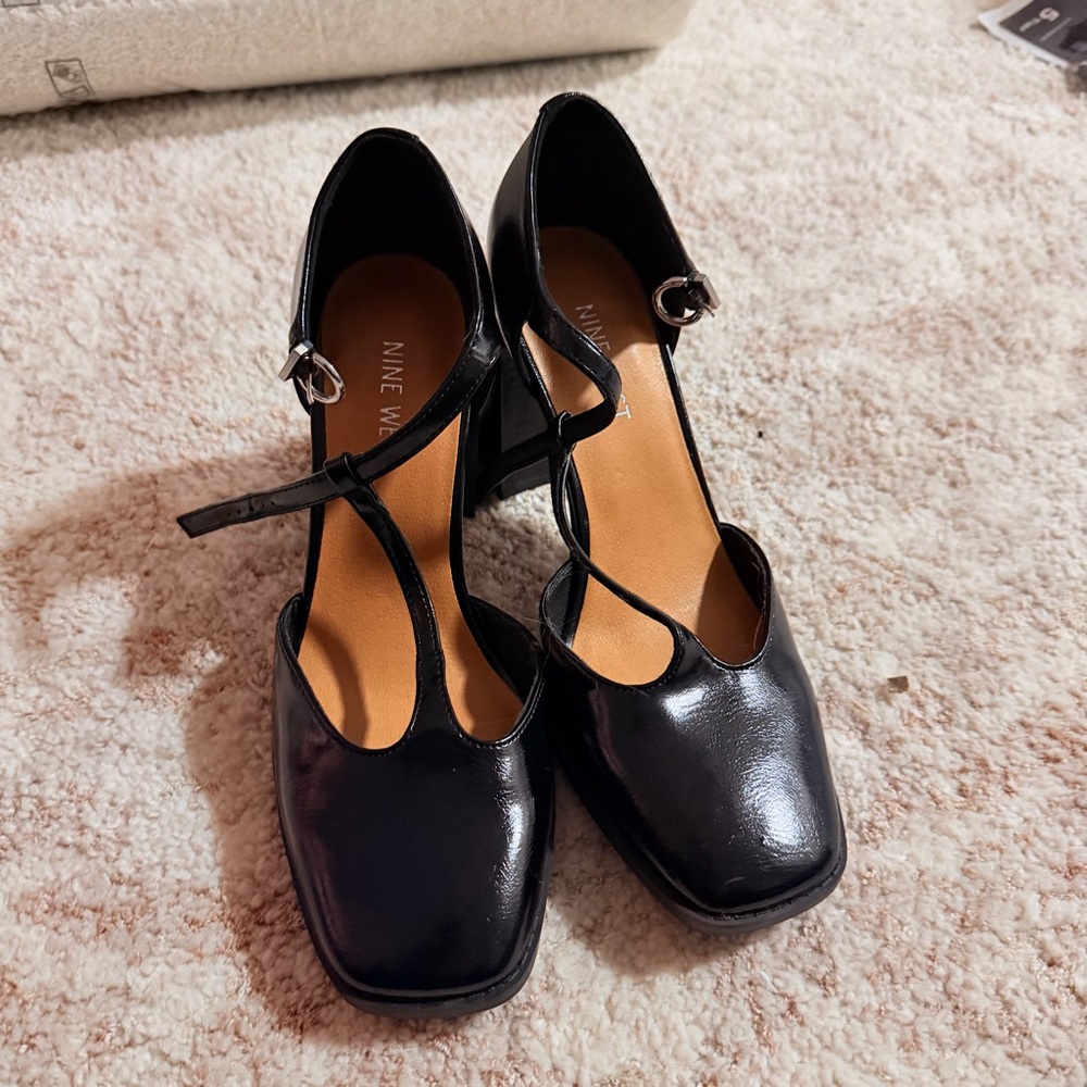 Nine West Black Strappy Heels